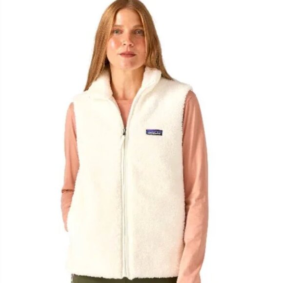 PATAGONIA VEST Los Gatos Full Zip Pockets Mock Turtleneck Off White - Picture 9 of 10
